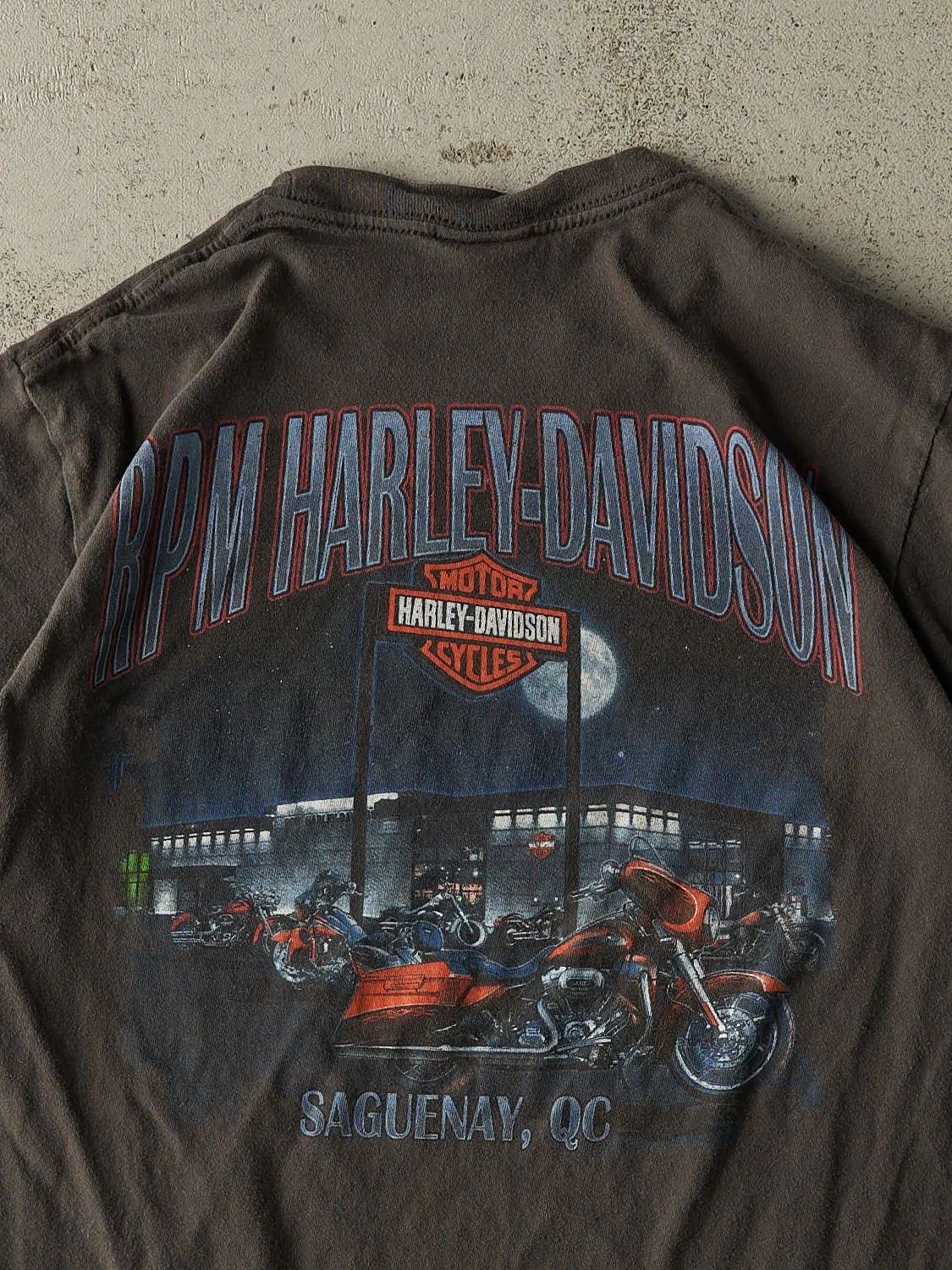 16' Charcoal Grey Harley Davidson Saguenay Quebec Tee (XS/S) sold by Rebalance Vintage product image thumbnail 4