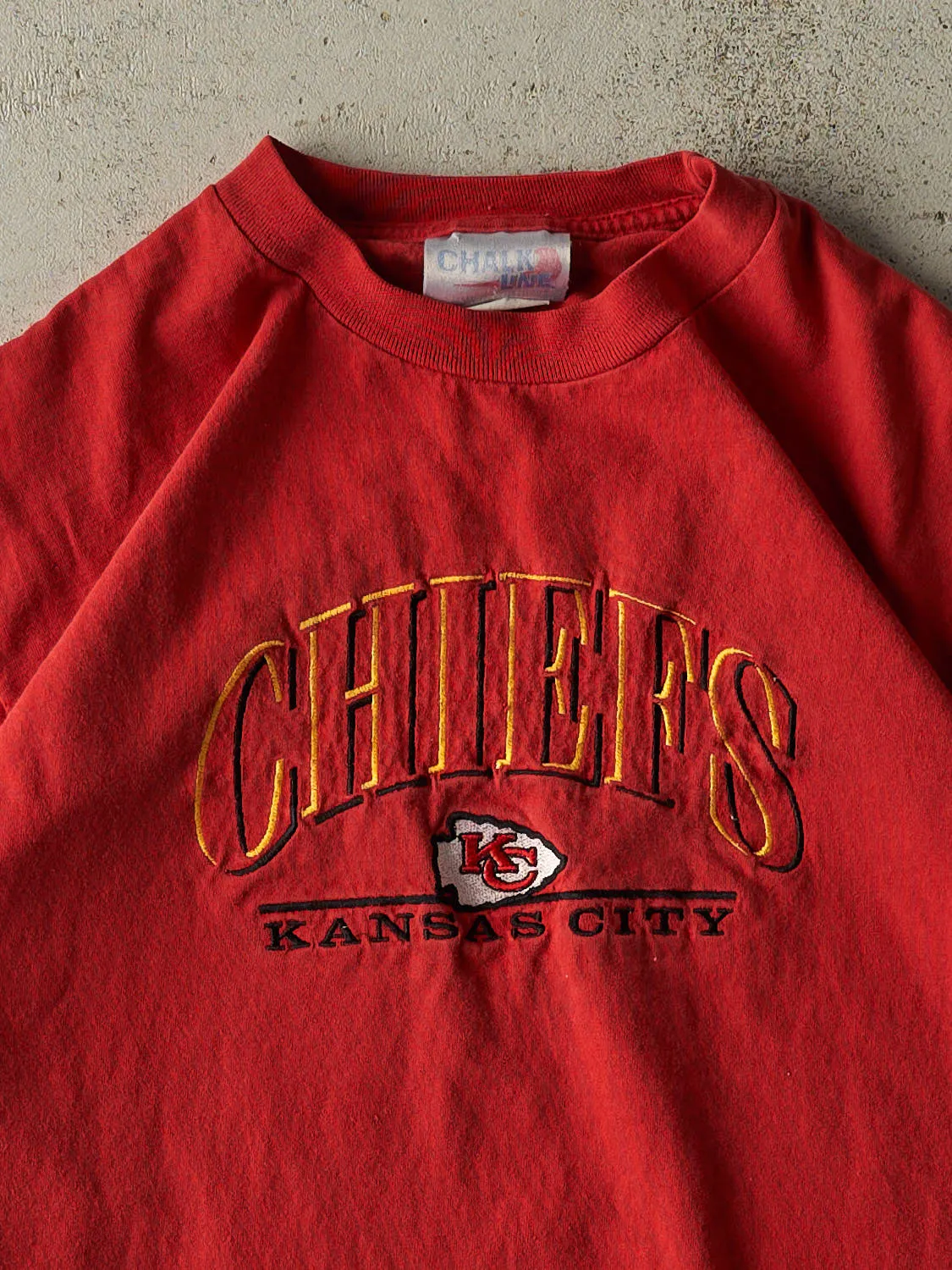 Vintage 90s Red Kansas City Chiefs Tee (S/M) sold by Rebalance Vintage product image thumbnail 2