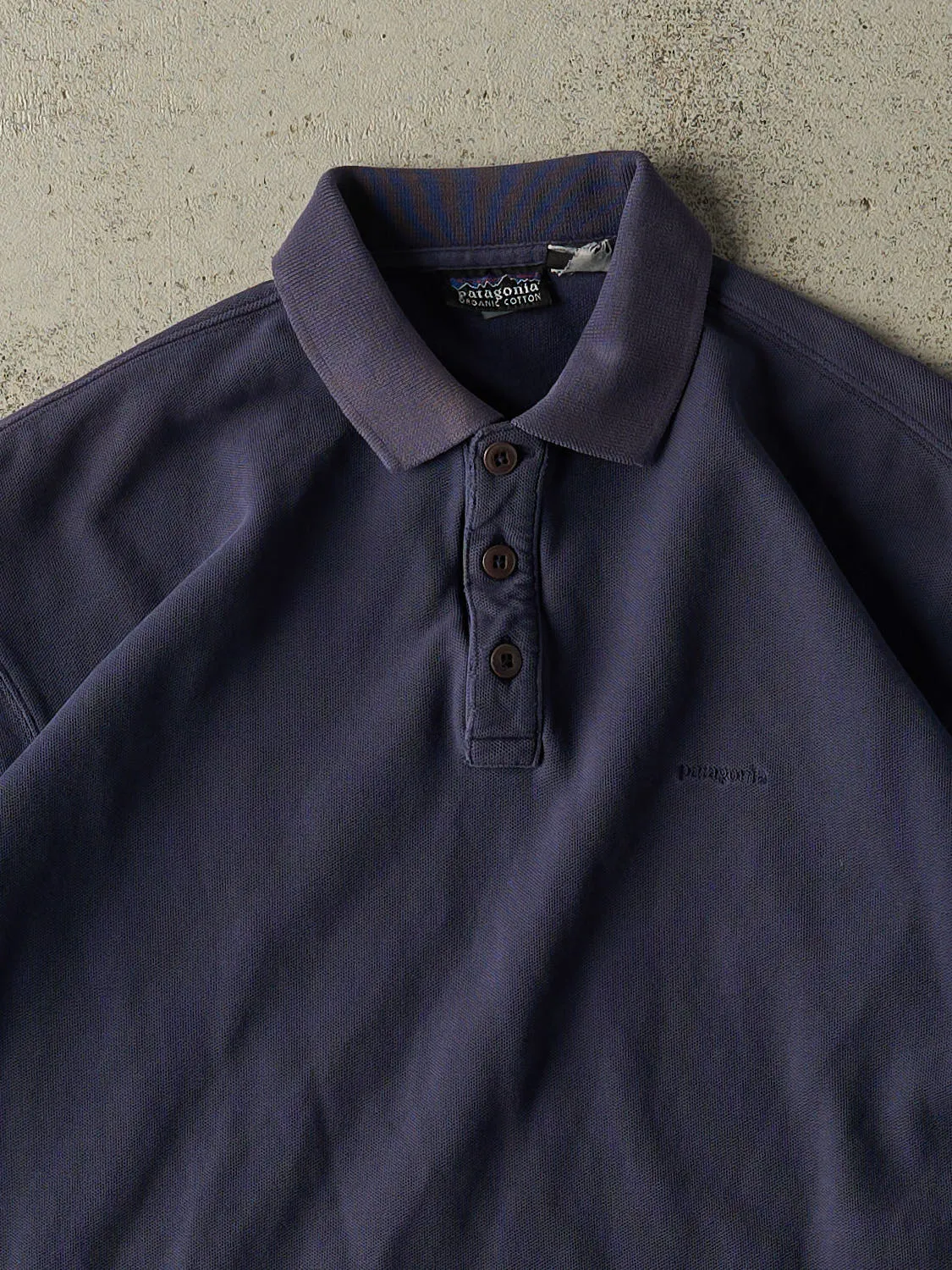 Vintage 90s Navy Blue Patagonia Quarter Button Tee (S/M) sold by Rebalance Vintage product image thumbnail 2