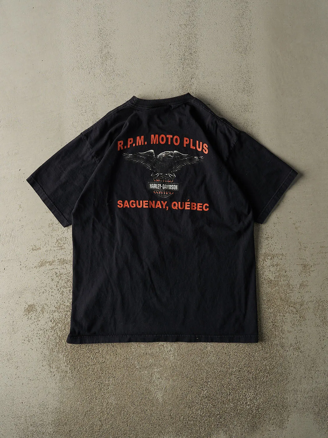 Vintage 04' Black Harley Davidson Saguenay Quebec Tee (L/XL) sold by Rebalance Vintage product image thumbnail 2