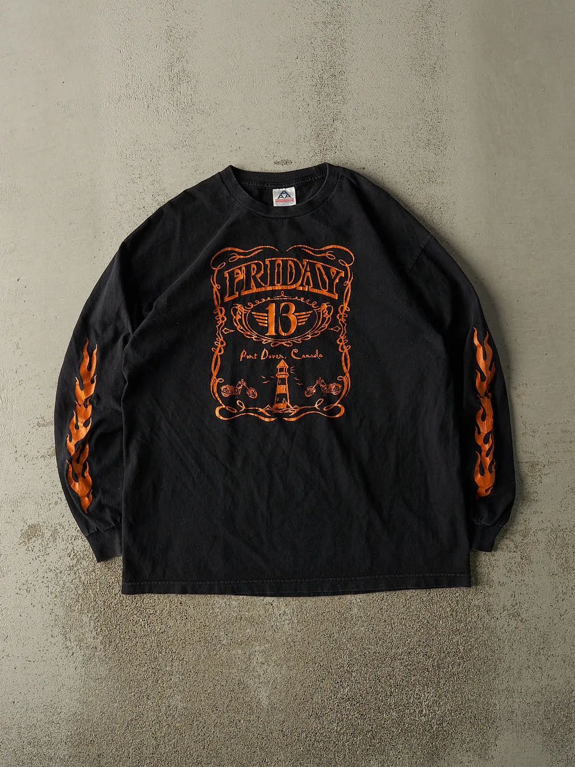 Vintage Y2K Black Friday the 13th Biker Long Sleeve (L) sold by Rebalance Vintage