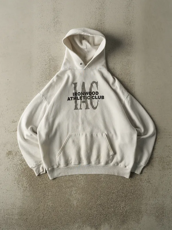 Vintage 90s White Ironwood Athletic Club Hoodie (M/L) sold by Rebalance Vintage