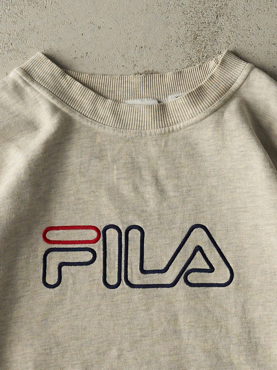 Vintage 90s Grey Fila Embroidered Crewneck (XXL) sold by Rebalance Vintage product image thumbnail 2