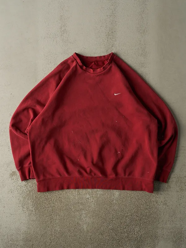 Vintage Y2K Burgundy Nike Embroidered Crewneck (XXL) sold by Rebalance Vintage