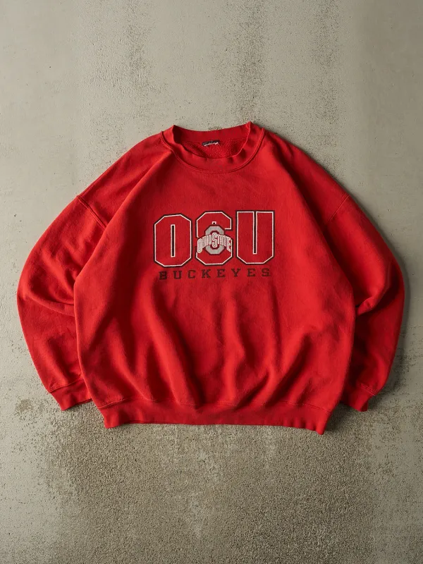 Vintage 90s Red Ohio State University Buckeyes Crewneck (L/XL) made by Rebalance Vintage