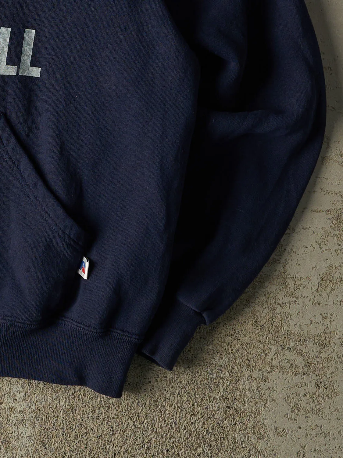 Vintage 90s Navy Blue Russell Athletic Clay-Batelle Basketball Hoodie (L) sold by Rebalance Vintage product image thumbnail 4