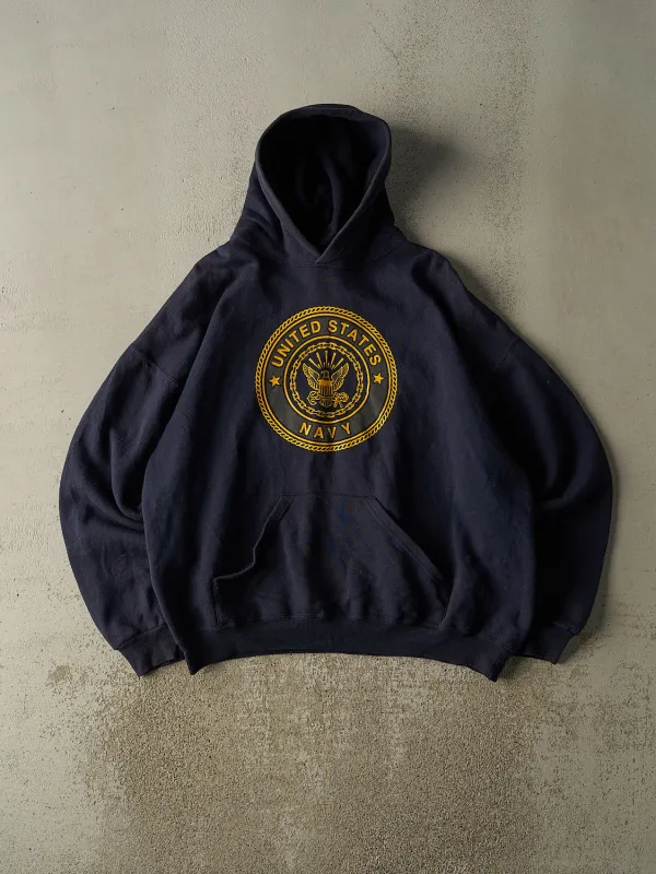 Vintage 90s Navy Blue US Navy Hoodie (XL/XXL) sold by Rebalance Vintage