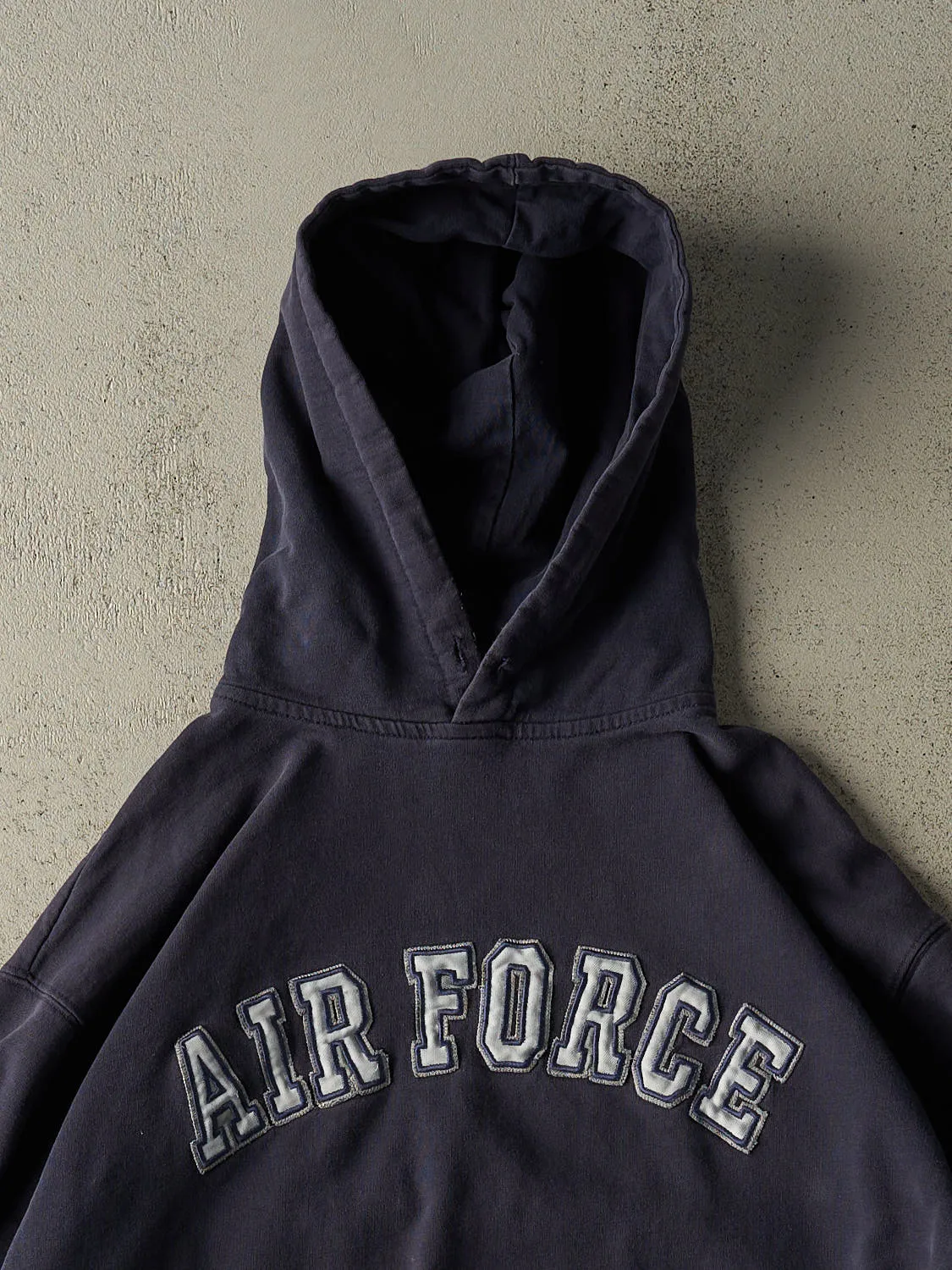 Vintage 90s Navy Blue Air Force Hoodie (M/L) sold by Rebalance Vintage product image thumbnail 2