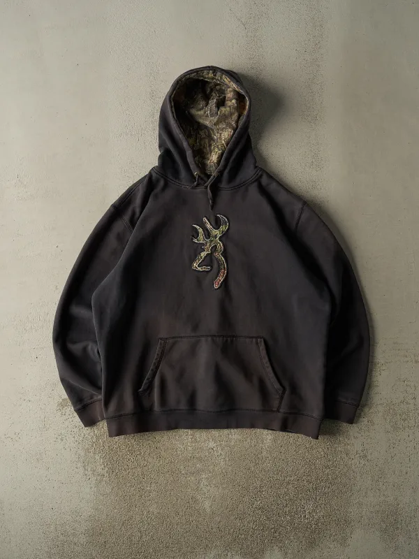 Vintage 90s Faded Black Browning Logo Hoodie (XL/XXL) sold by Rebalance Vintage