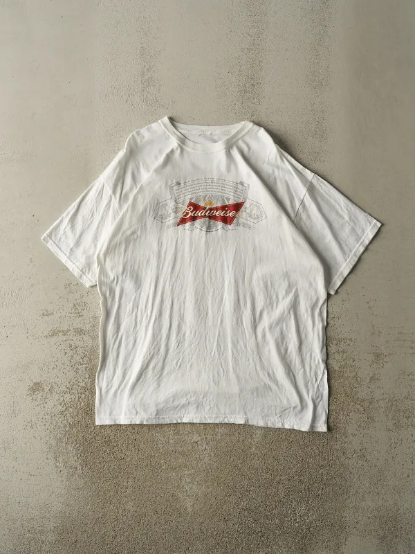 Vintage 90s White Budweiser Tee (L/XL) sold by Rebalance Vintage