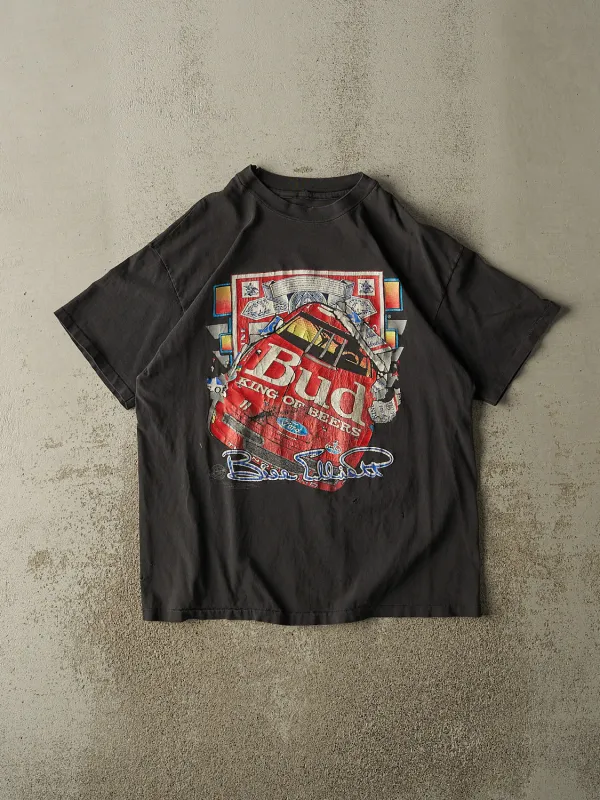 Vintage 92' Faded Black Budweiser Bill Elliot Nascar Tee (L/XL) sold by Rebalance Vintage