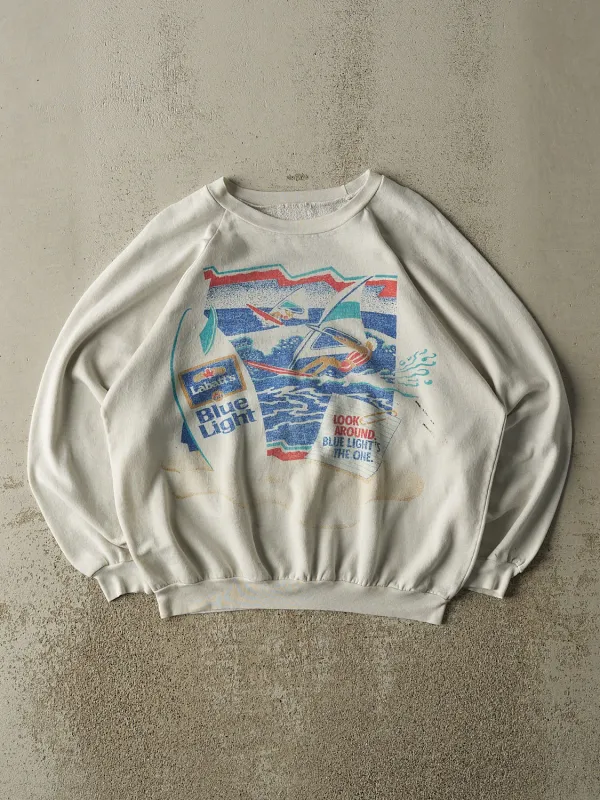 Vintage 80s White Labatt Crewneck (M/L) sold by Rebalance Vintage