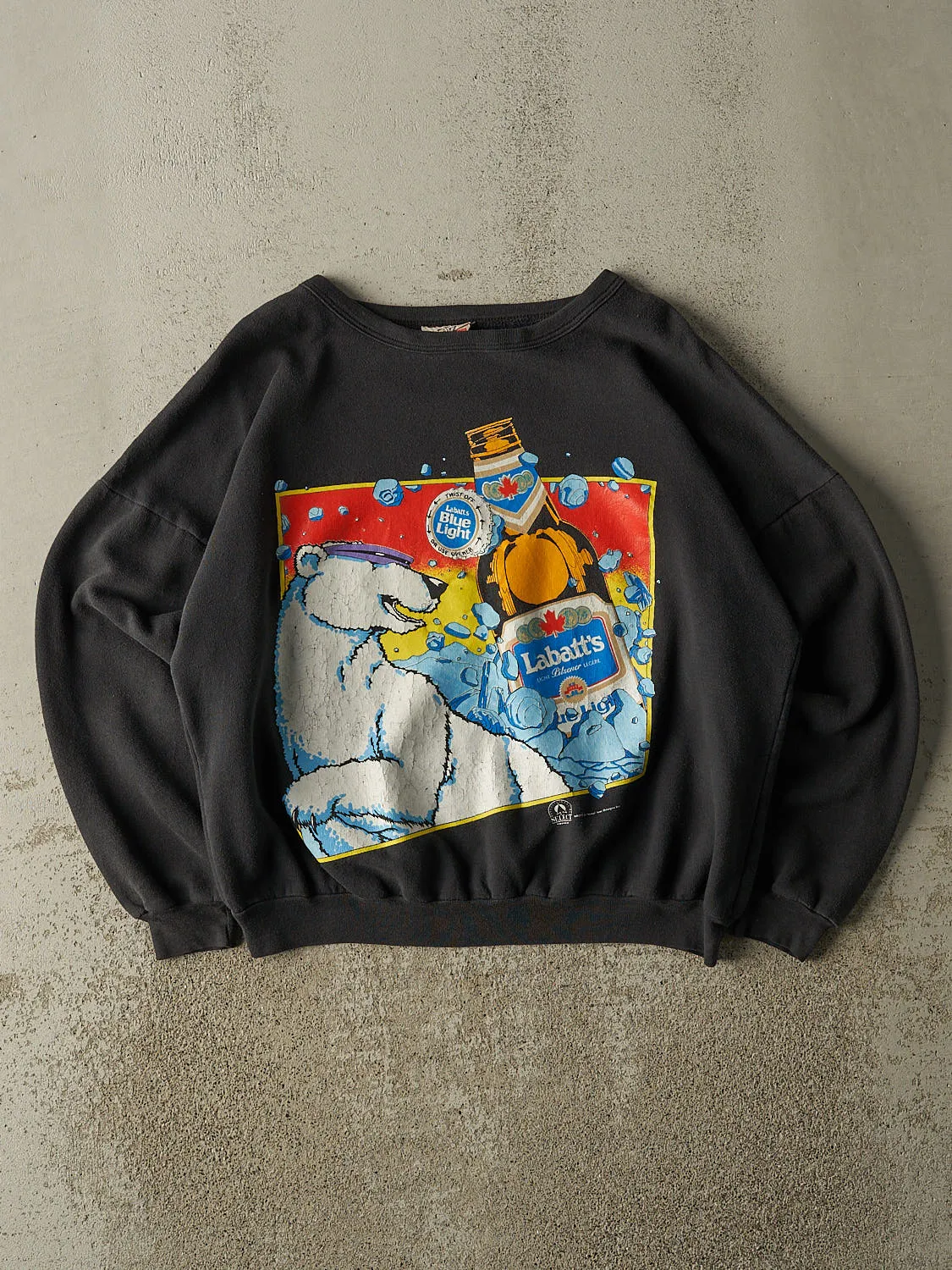 Vintage 80s Black Labatt Crewneck (M) sold by Rebalance Vintage