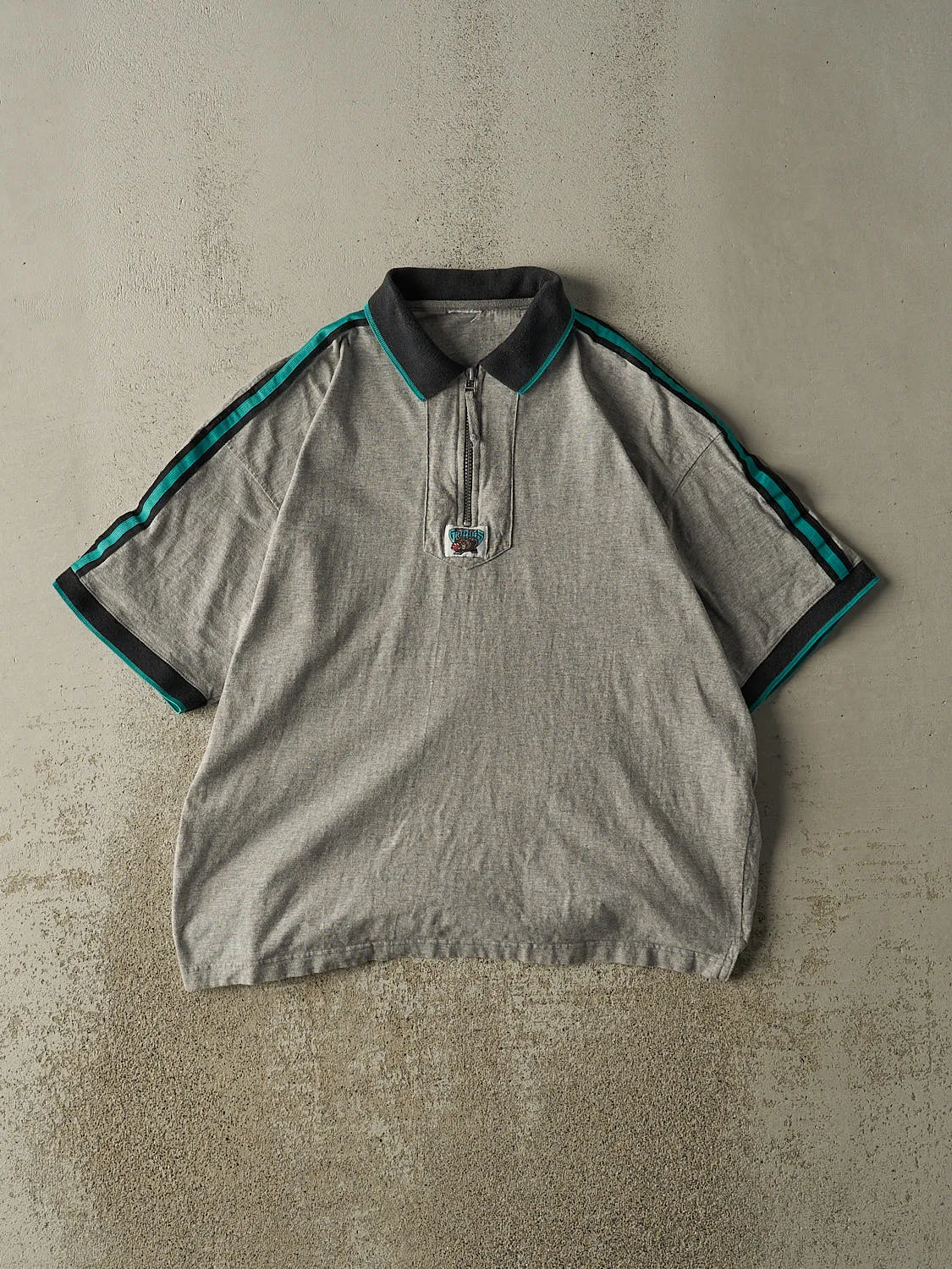 Vintage 90s Grey Vancouver Grizzlies Quarter Zip Tee (L/XL) sold by Rebalance Vintage