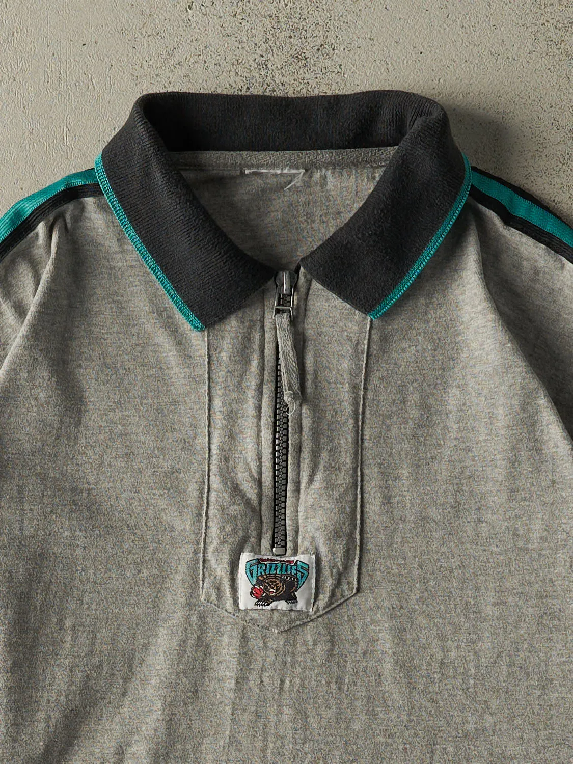 Vintage 90s Grey Vancouver Grizzlies Quarter Zip Tee (L/XL) sold by Rebalance Vintage product image thumbnail 2