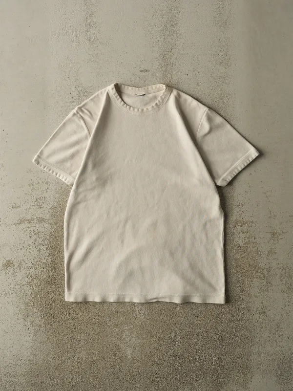 Vintage 90s Beige Blank Textured Tee (M/L) sold by Rebalance Vintage