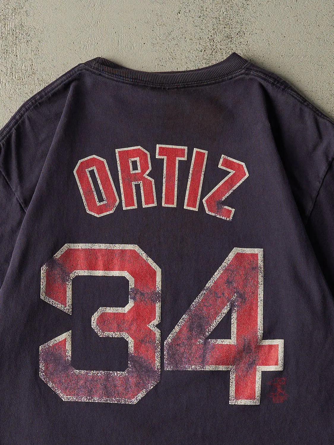 Vintage 04' Sun Faded Navy Boston Red Sox #34 David Ortiz Tee (M/L) sold by Rebalance Vintage product image thumbnail 4
