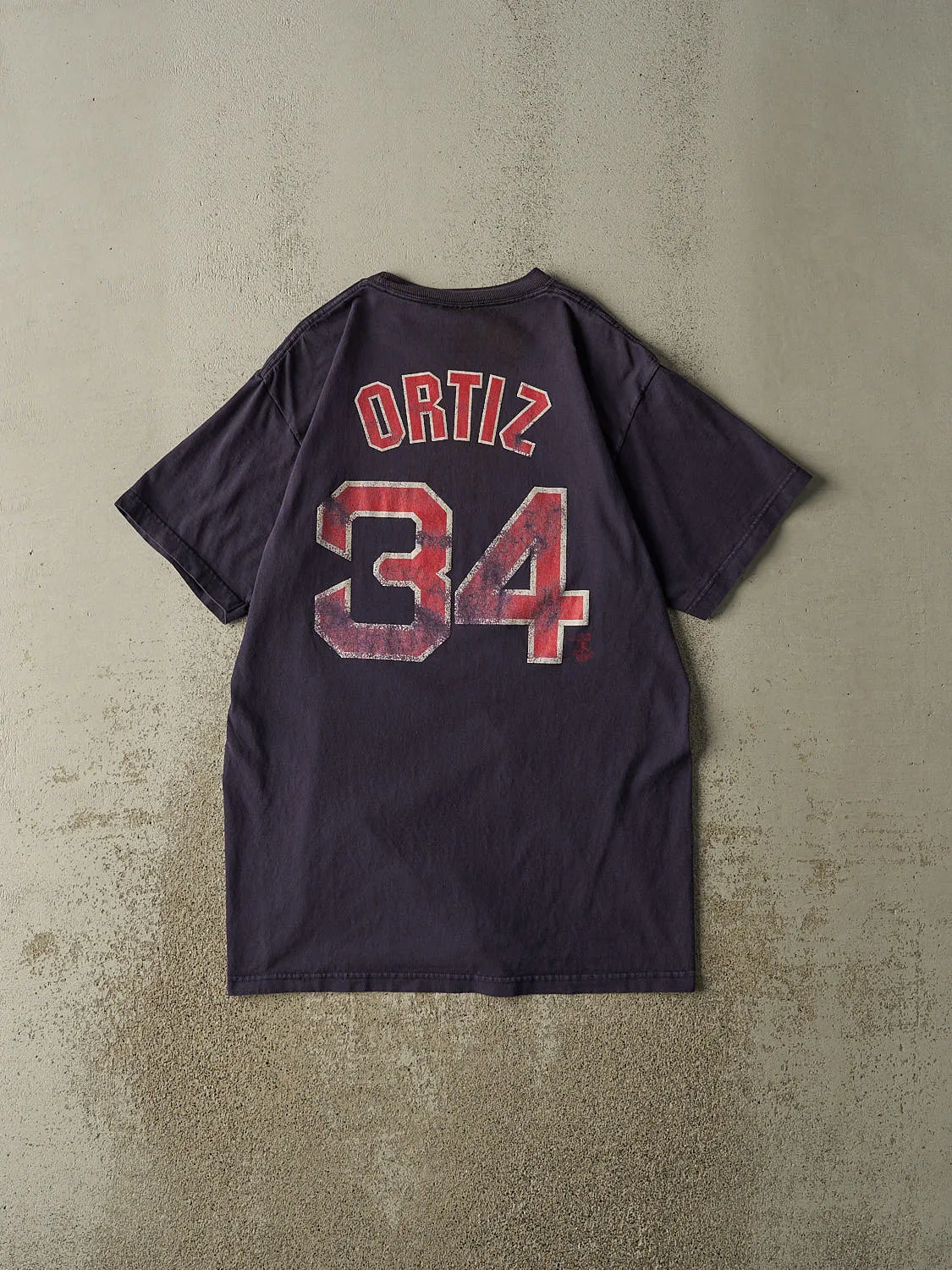 Vintage 04' Sun Faded Navy Boston Red Sox #34 David Ortiz Tee (M/L) sold by Rebalance Vintage product image thumbnail 2