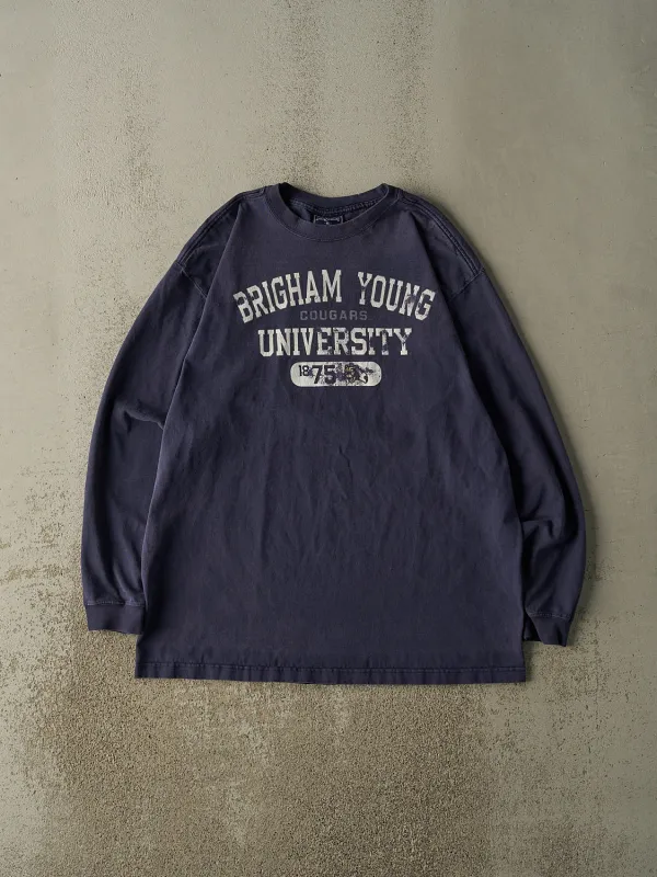 Vintage Y2K Navy Blue Brigham Young University Cougars Long Sleeve (XL/XXL) sold by Rebalance Vintage