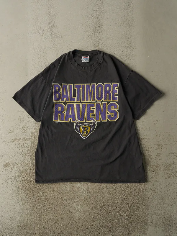 Vintage 96' Faded Black Baltimore Ravens Single Stitch Tee (L/XL) sold by Rebalance Vintage