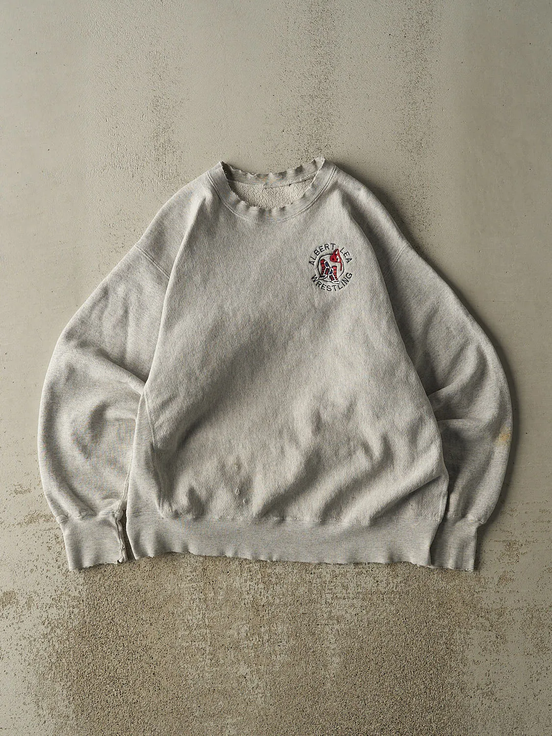 Vintage 80s Heather Grey Albert Lea Wrestling Crewneck (M/L) sold by Rebalance Vintage