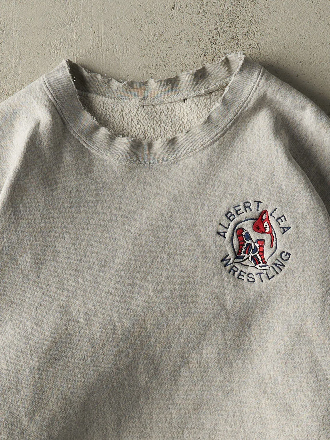 Vintage 80s Heather Grey Albert Lea Wrestling Crewneck (M/L) sold by Rebalance Vintage product image thumbnail 2