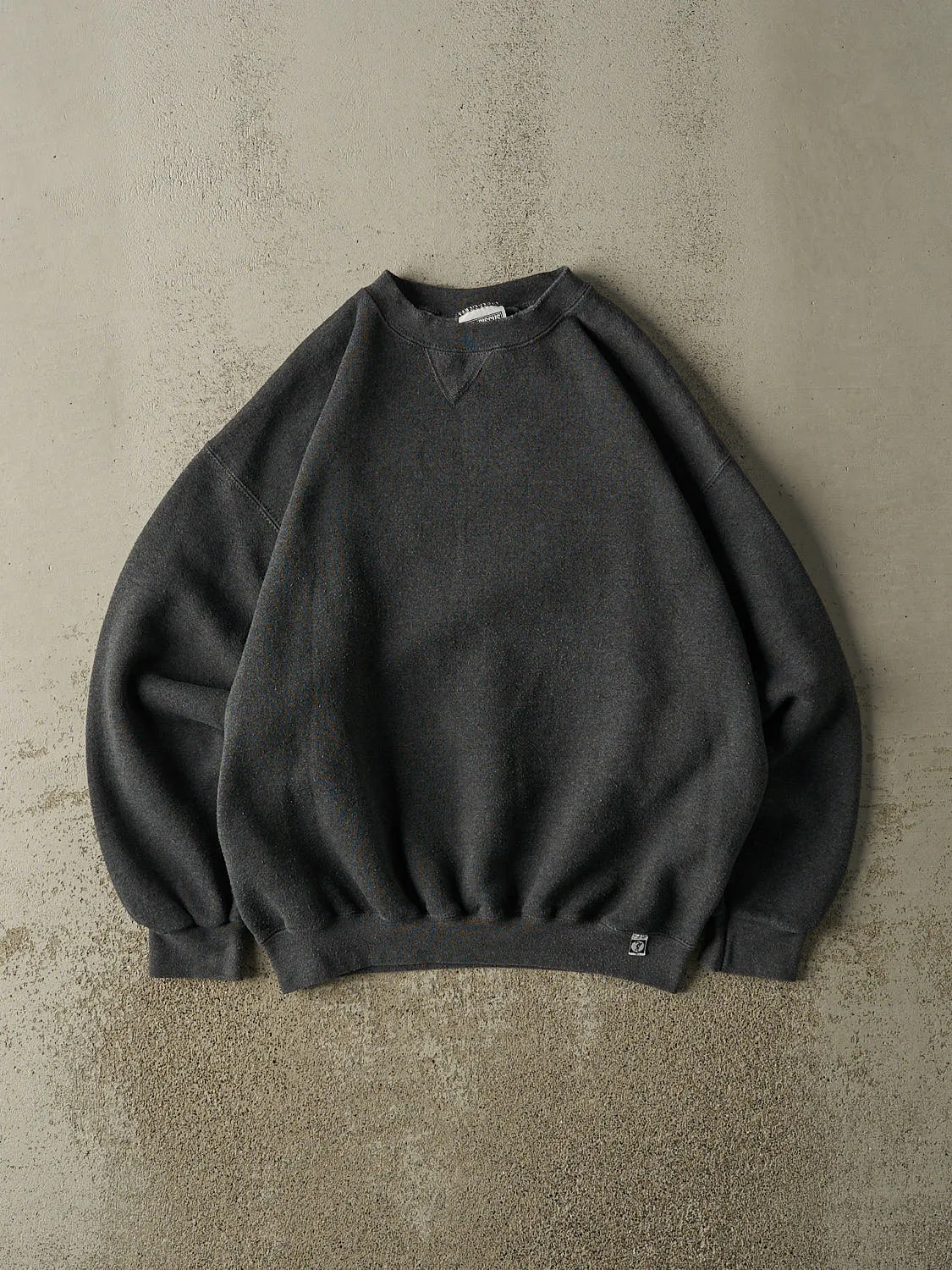 Vintage 90s Charcoal Grey Discus Athletic Blank Crewneck (L) sold by Rebalance Vintage
