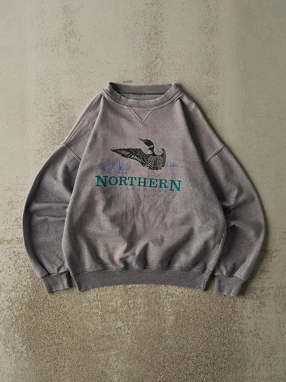 Vintage 90s Charcoal Grey Northern Reflections Crewneck (XS/S) sold by Rebalance Vintage