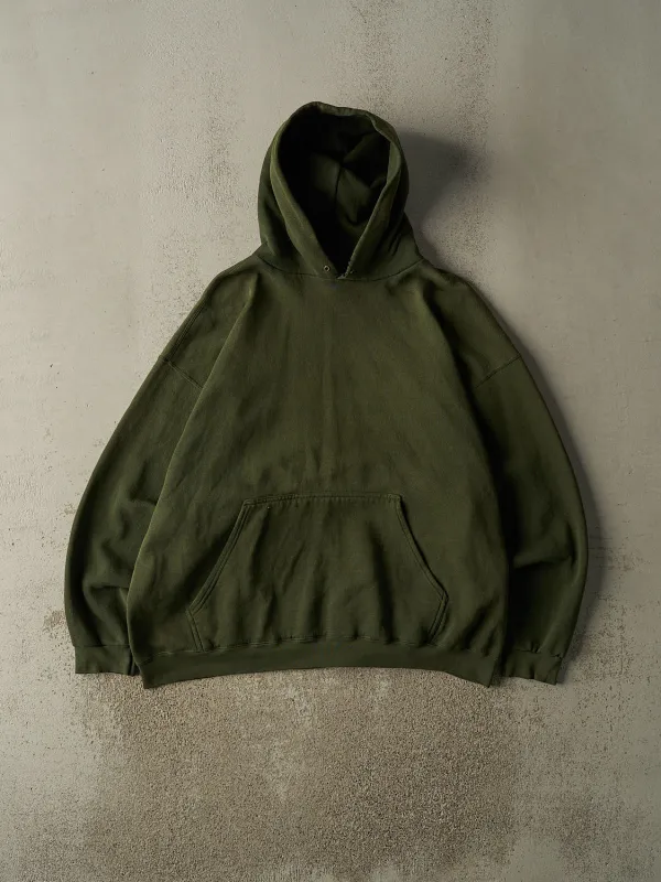 Vintage 90s Sun Faded Green Blank Hoodie (XL) sold by Rebalance Vintage