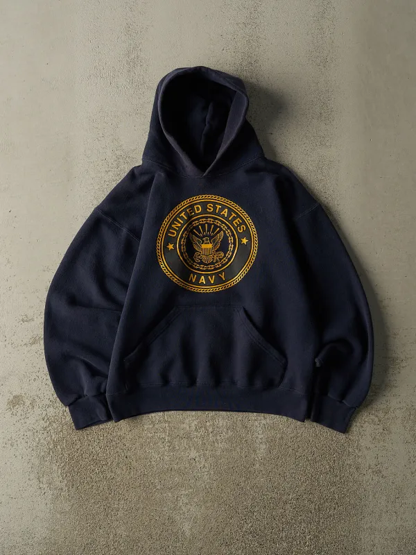 Vintage 90s Navy Blue US Navy Hoodie (XS) sold by Rebalance Vintage