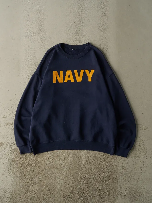 Vintage 90s Navy Blue US Navy Crewneck (XL) sold by Rebalance Vintage