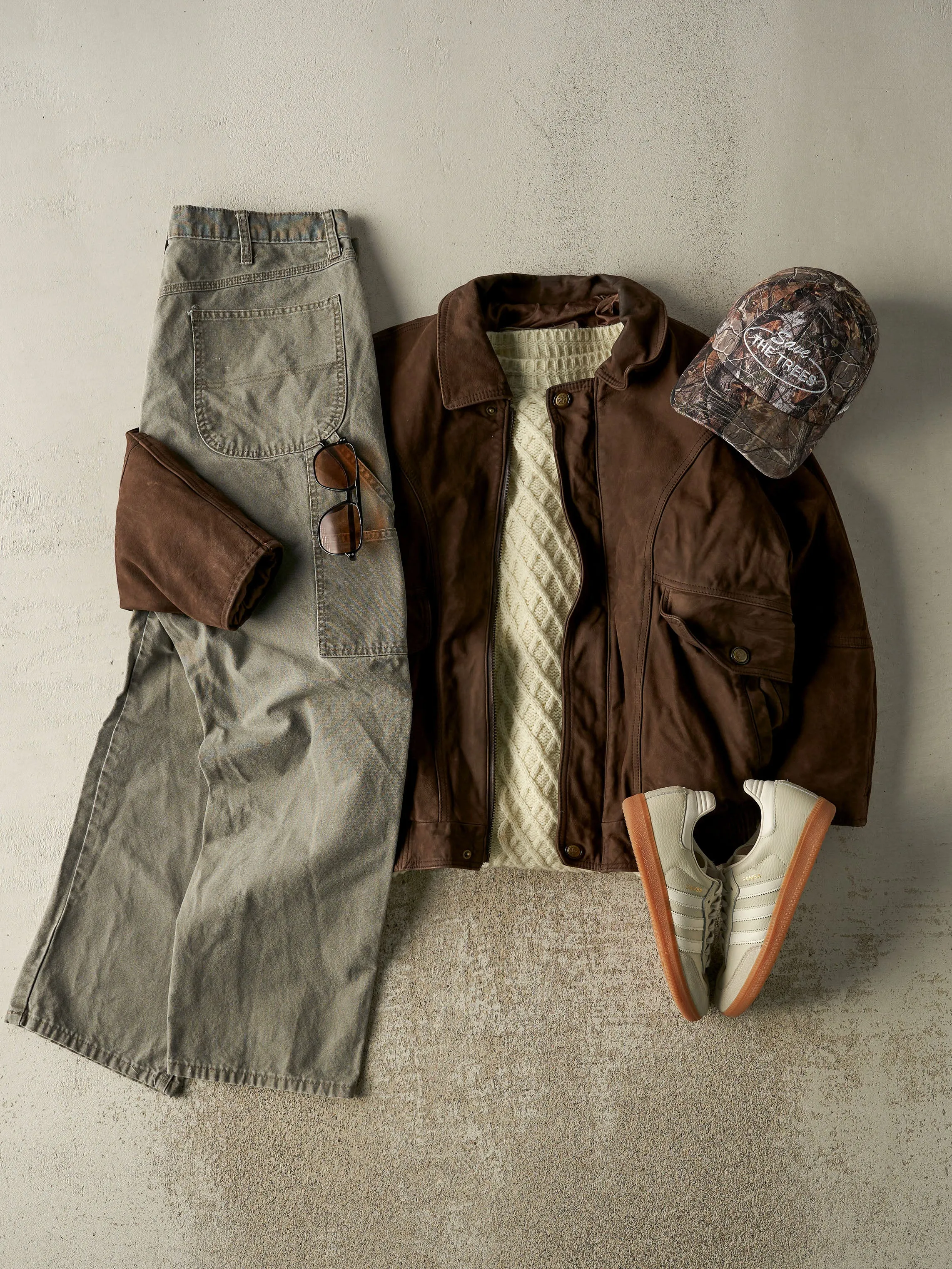 Vintage 90s Brown Suede Bomber Jacket (S/M) sold by Rebalance Vintage product image thumbnail 2