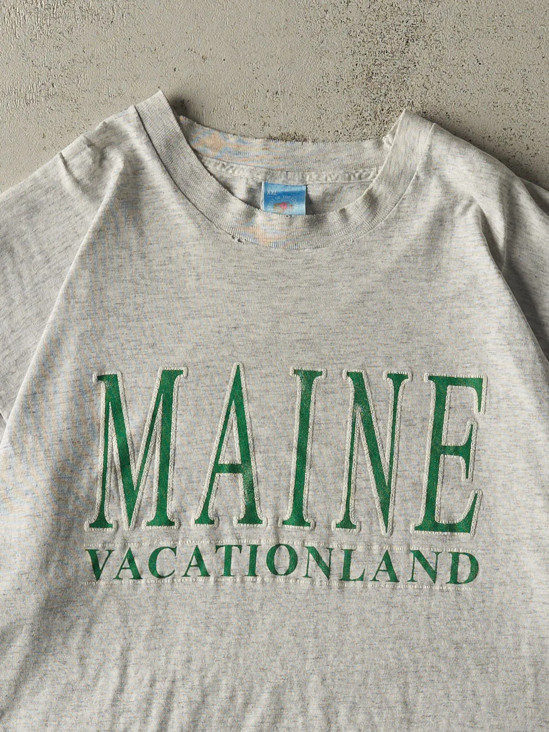Vintage 90s Heather Grey Maine Single Stitch Tee (XL) sold by Rebalance Vintage product image thumbnail 2