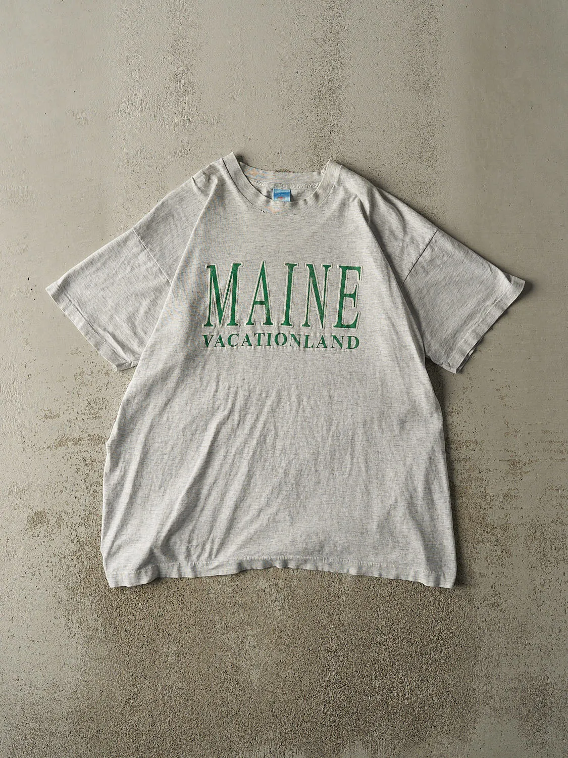 Vintage 90s Heather Grey Maine Single Stitch Tee (XL) sold by Rebalance Vintage