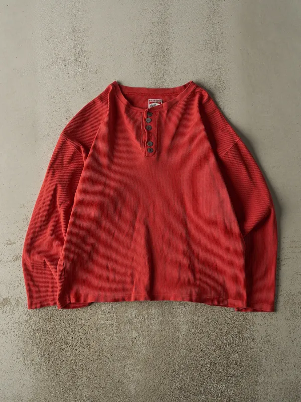 Vintage 90s Red Marlboro Quarter Button Long Sleeve (L/XL) sold by Rebalance Vintage