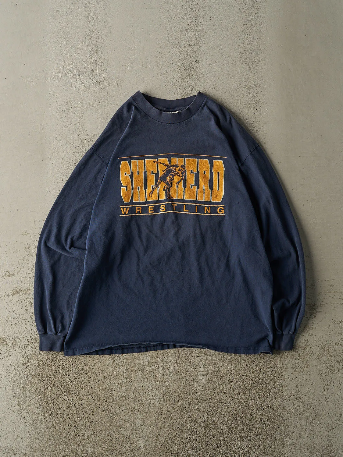 Vintage 90s Navy Blue Sheppard Wrestling Long Sleeve (L) sold by Rebalance Vintage