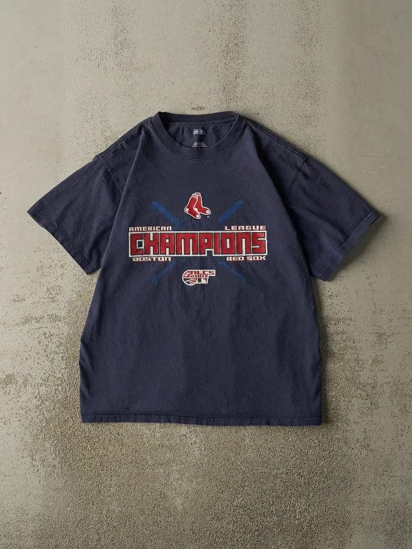 Vintage 07' Navy Blue Boston Red Sox AL Champions Tee (L) sold by Rebalance Vintage