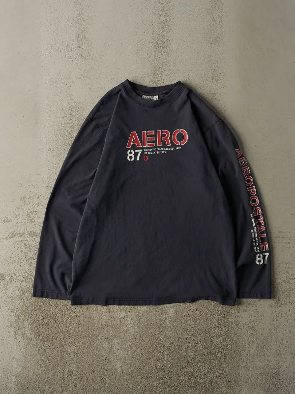 Vintage Y2K Navy Blue Aeropostale Long Sleeve (M/L) sold by Rebalance Vintage