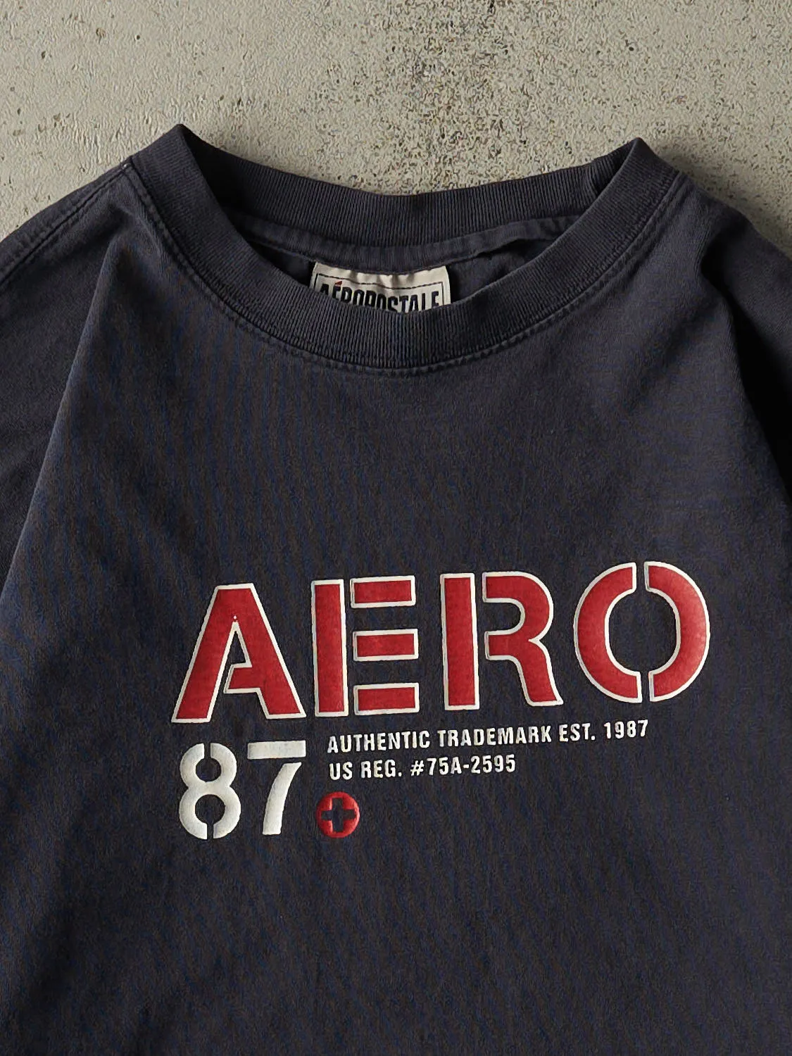Vintage Y2K Navy Blue Aeropostale Long Sleeve (M/L) sold by Rebalance Vintage product image thumbnail 2