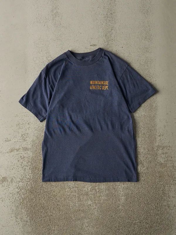 Vintage 80s Navy Blue Mountainside Athletic Dept Single Stitch Tee (XS/S) sold by Rebalance Vintage
