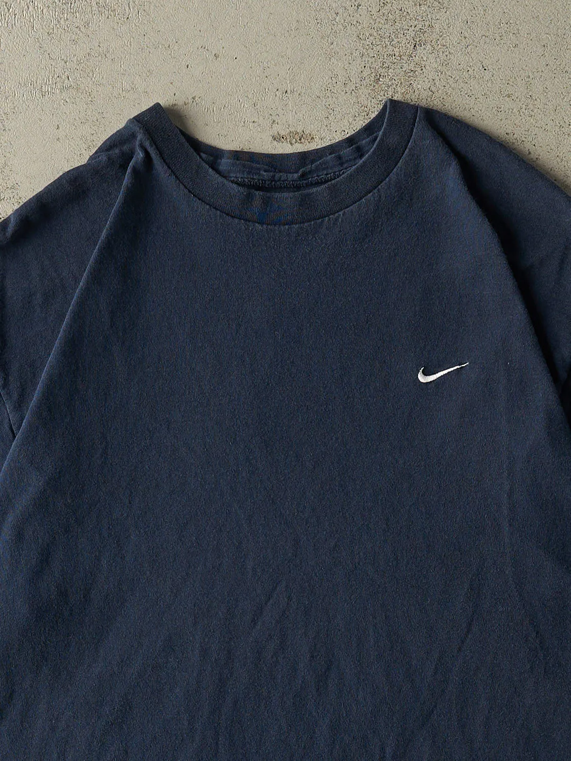Vintage 90s Navy Blue Nike Embroidered Tee (XL) sold by Rebalance Vintage product image thumbnail 2
