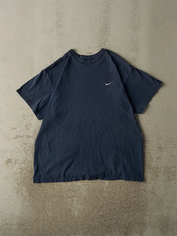 Vintage 90s Navy Blue Nike Embroidered Tee (XL) sold by Rebalance Vintage