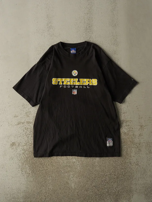 Vintage 90s Black Pittsburgh Steelers Tee (L/XL) sold by Rebalance Vintage