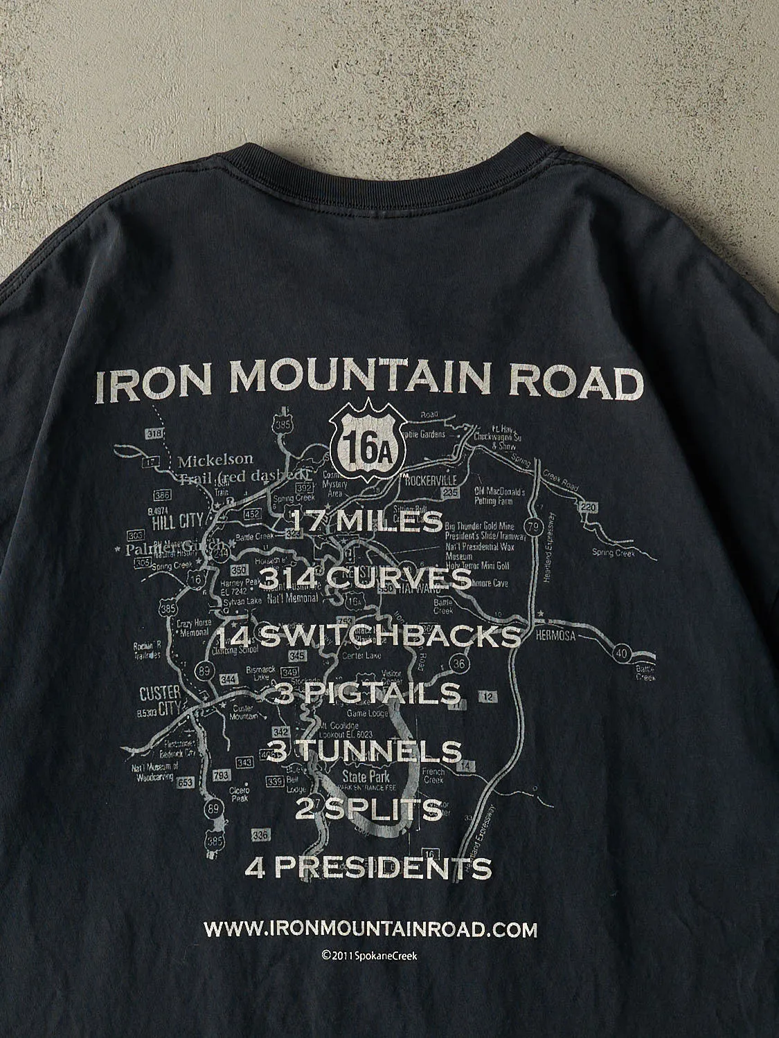 Vintage 11' Faded Black Iron Mountain Road Biker Tee (XL/XXL) sold by Rebalance Vintage product image thumbnail 4