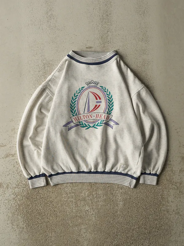 Vintage 80s Heather Grey Hilton Head Ribbed Crewneck (XS/S) sold by Rebalance Vintage