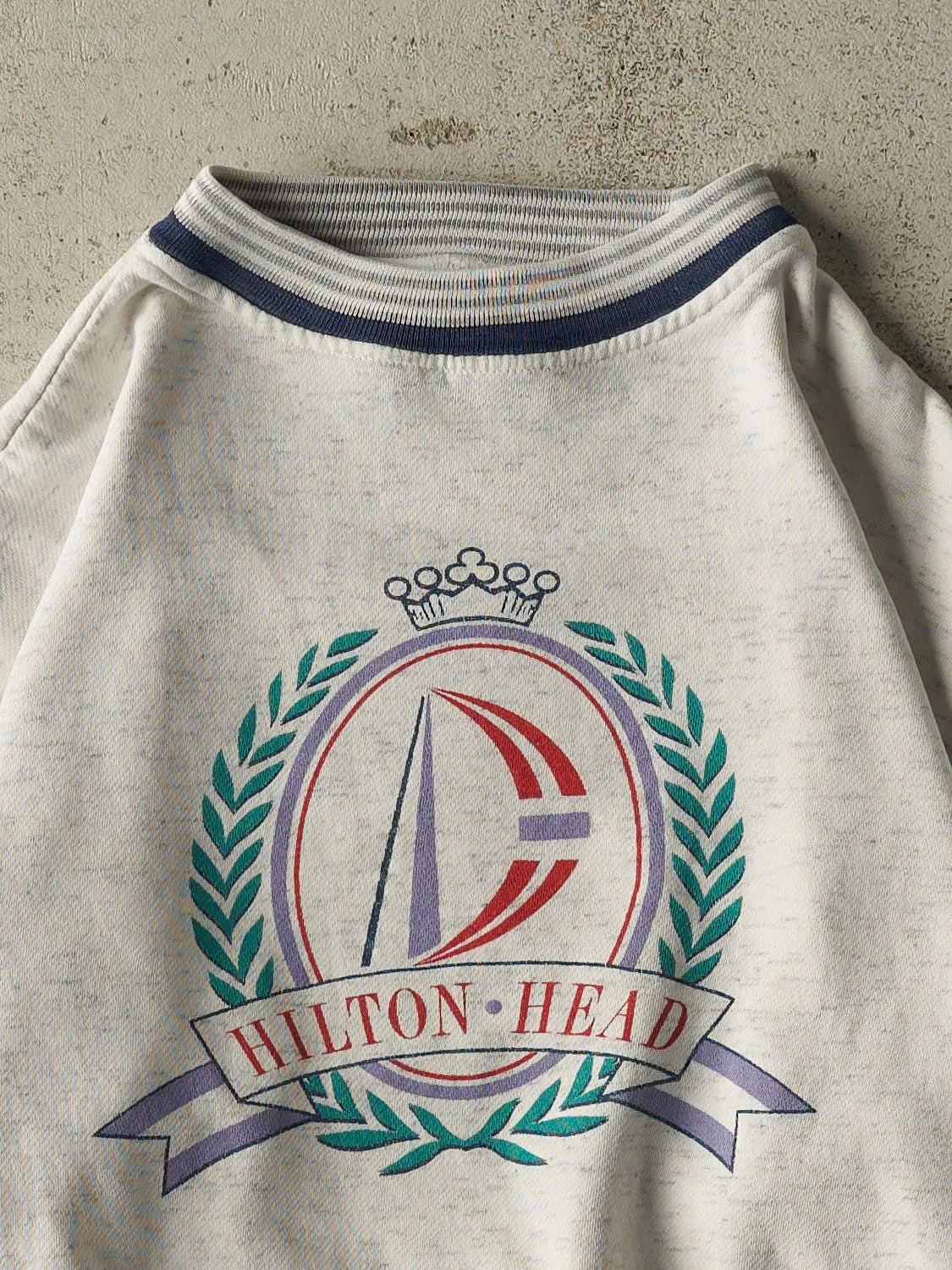 Vintage 80s Heather Grey Hilton Head Ribbed Crewneck (XS/S) sold by Rebalance Vintage product image thumbnail 2