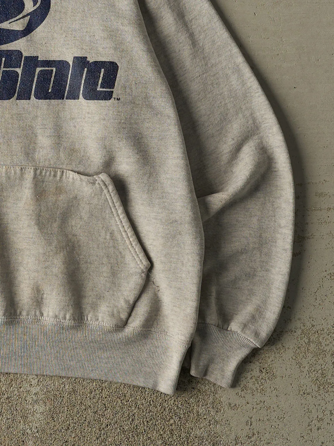 Vintage 90s Heather Grey Russell Athletic Penn State University Hoodie (M/L) sold by Rebalance Vintage product image thumbnail 4