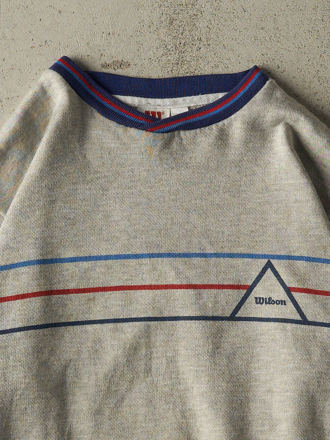 Vintage 80s Grey Wilson Striped Crewneck (S/M) sold by Rebalance Vintage product image thumbnail 2