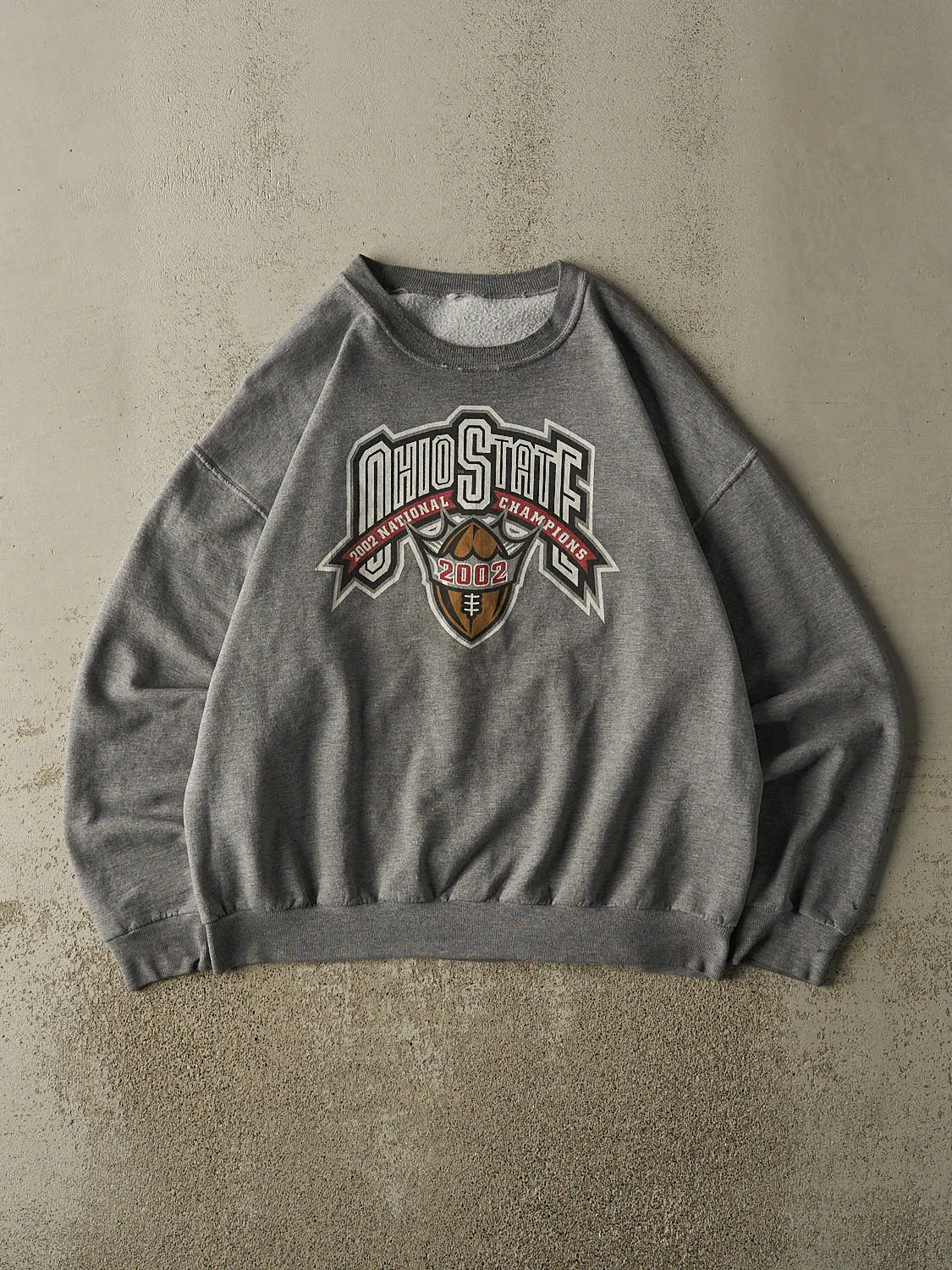Vintage 02' Grey Ohio State University National Champions Crewneck (L/XL) sold by Rebalance Vintage