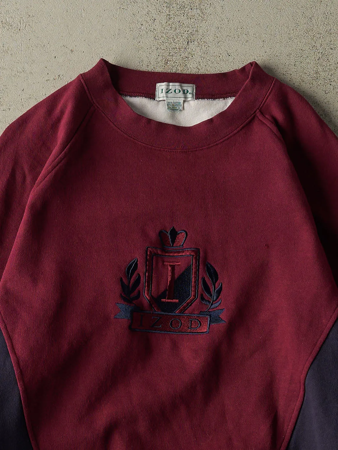 Vintage Y2K Burgundy & Navy Izod Embroidered Crewneck (XL) sold by Rebalance Vintage product image thumbnail 2